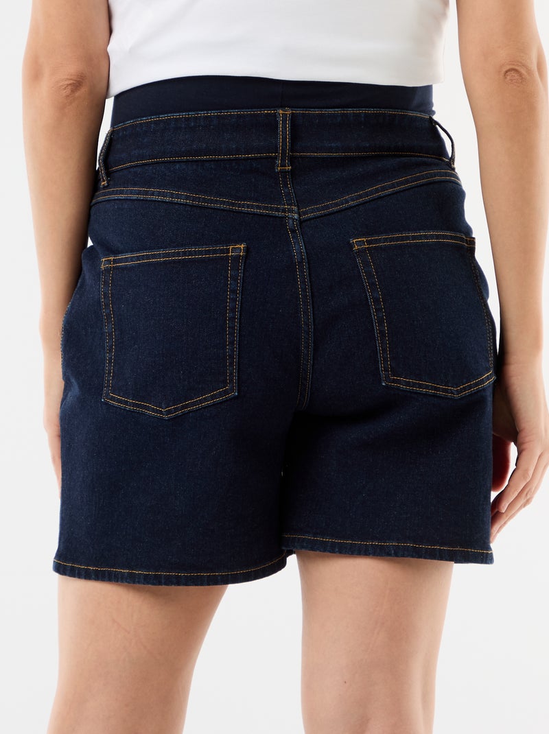 Bermuda en jean taille haute de maternité Bleu - Kiabi