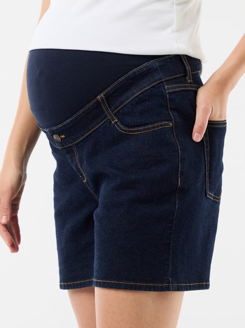 Bermuda en jean taille haute de maternité - Kiabi