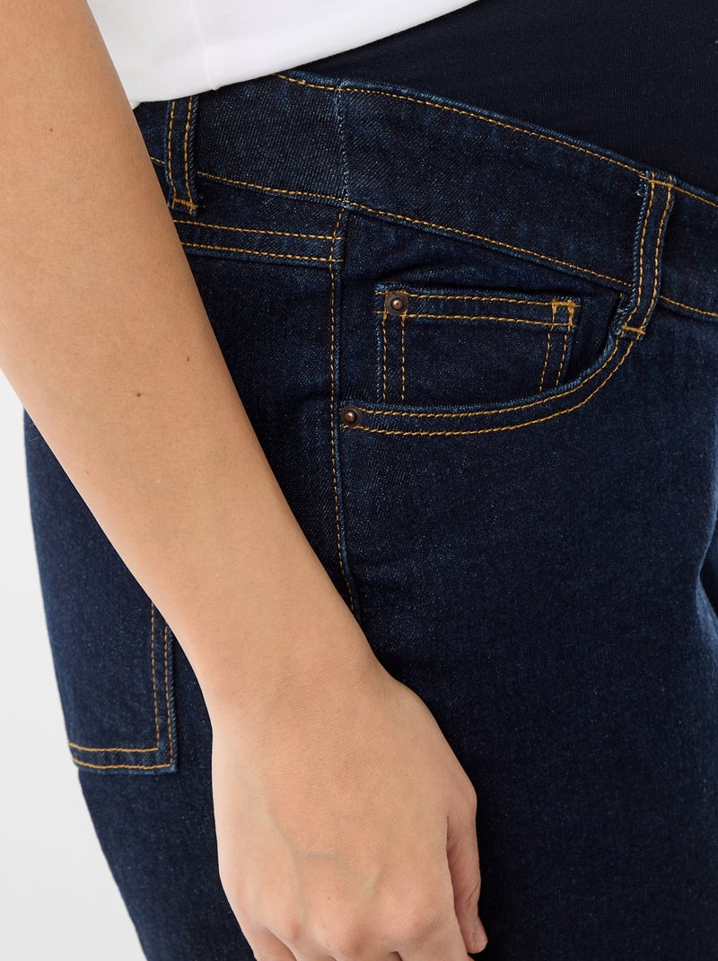 Bermuda en jean taille haute de maternité Bleu - Kiabi