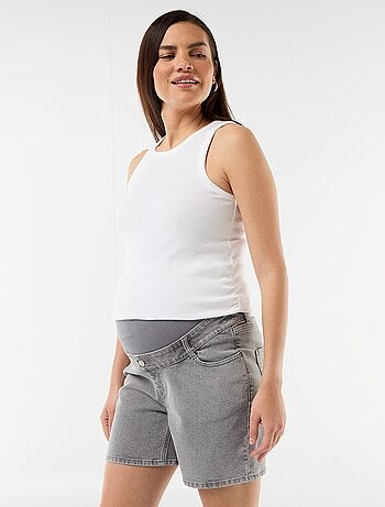 Bermuda en jean taille haute de maternité