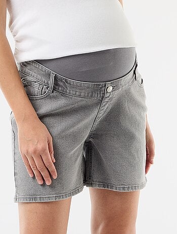 Bermuda en jean taille haute de maternité