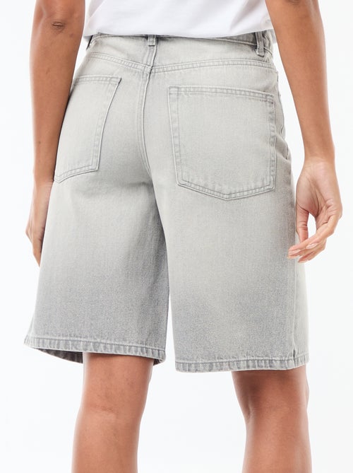 Bermuda en jean taille haute - Kiabi