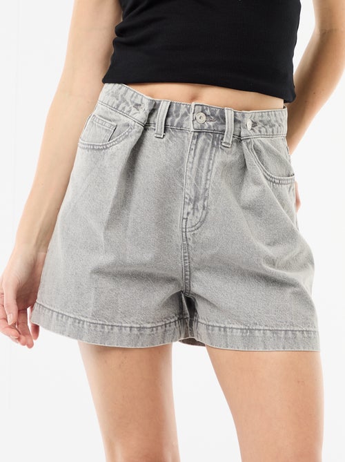 Bermuda en jean taille haute - Kiabi