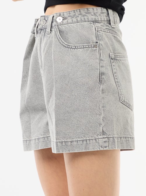 Bermuda en jean taille haute - Kiabi