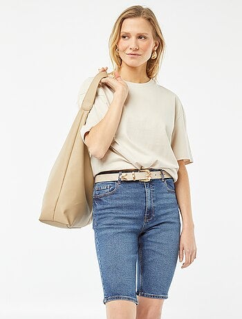 Bermuda en jean taille haute