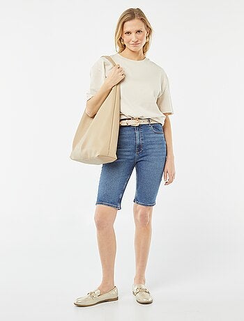 Bermuda en jean taille haute