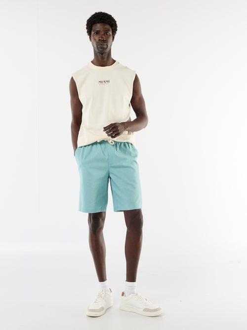 Bermuda en lin mélangé - Kiabi
