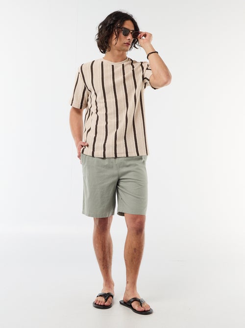 Bermuda en lin mélangé - Kiabi