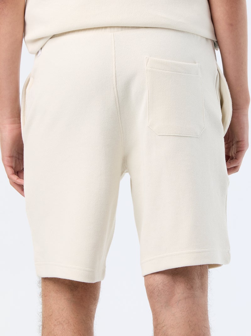 Bermuda en maille lourde Beige - Kiabi