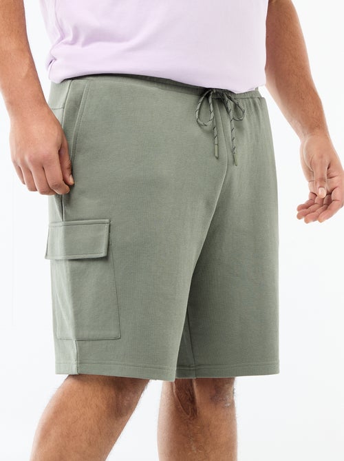 Bermuda en maille piquée avec poches à rabat - Kiabi