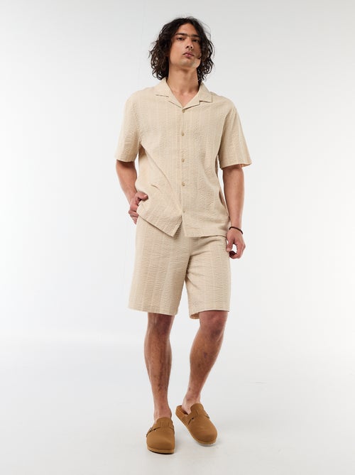 Bermuda en matière type crépon - Kiabi