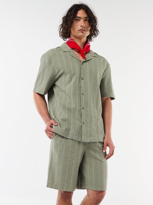 Bermuda en matière type crépon - Kiabi