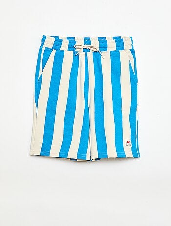 Bermuda en molleton à motif avec 2 poches