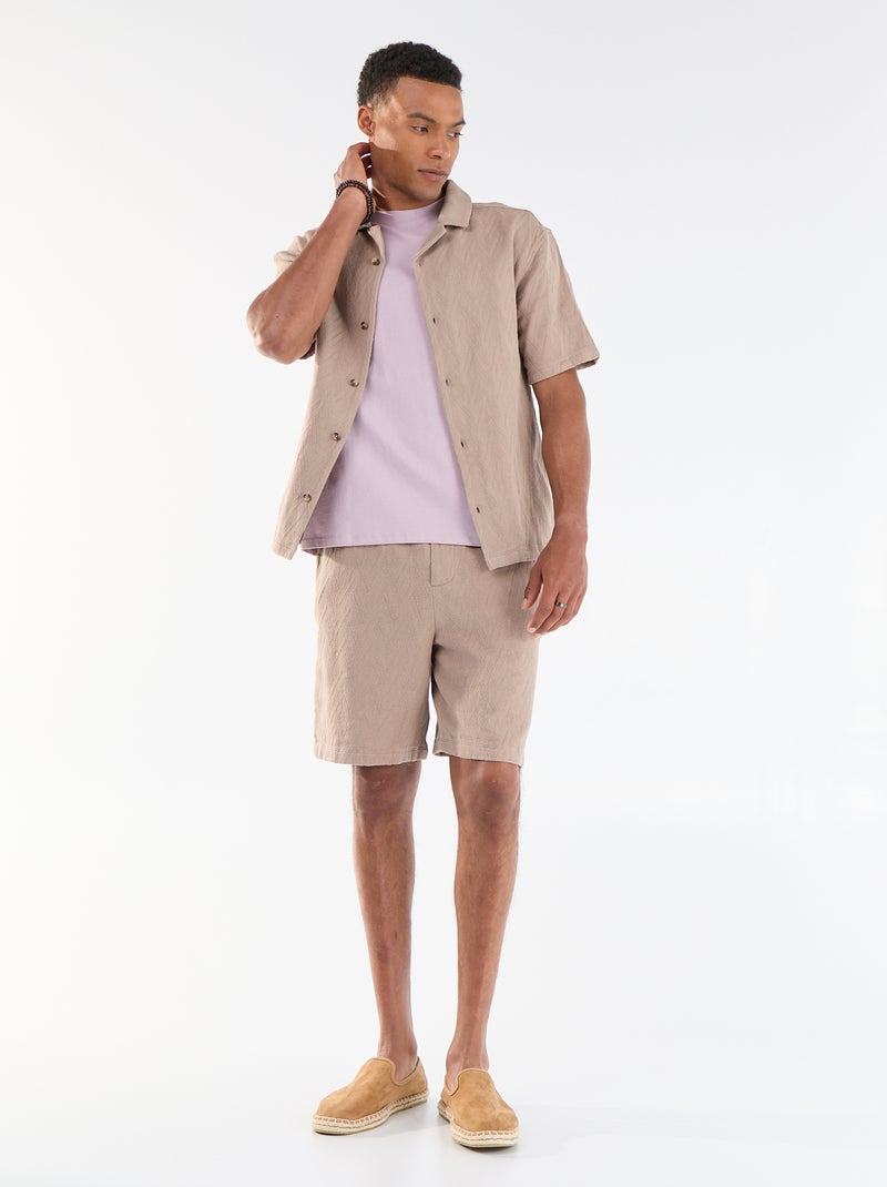 Bermuda en molleton léger Beige - Kiabi