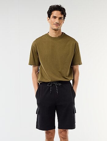 Bermuda en piqué de coton multipoches