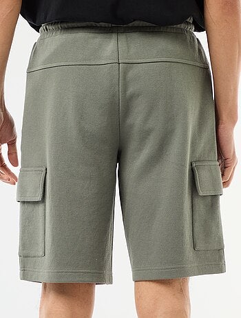 Bermuda en piqué de coton multipoches