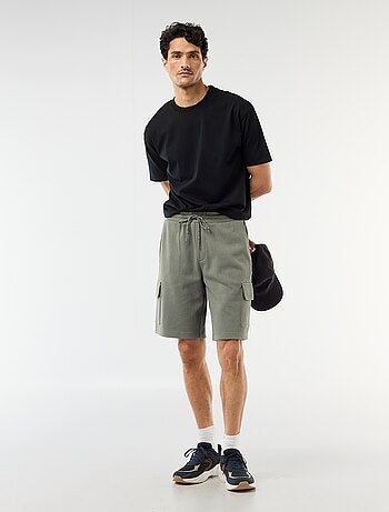 Bermuda en piqué de coton multipoches