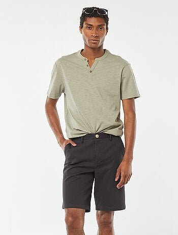 Bermuda en piqué de coton uni