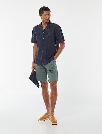 Bermuda en piqué de coton uni