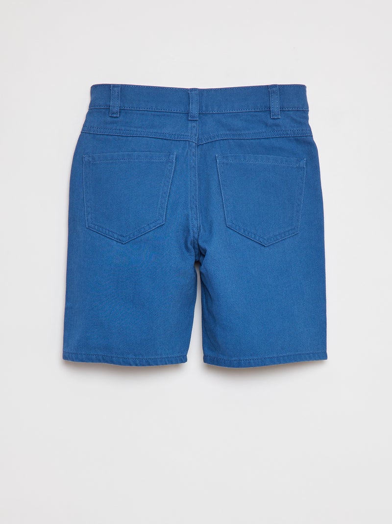Bermuda en twill coupe loose BLEU - Kiabi