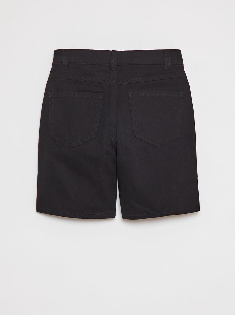 Bermuda en twill coupe loose noir - Kiabi