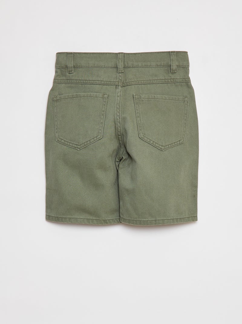 Bermuda en twill coupe loose VERT - Kiabi