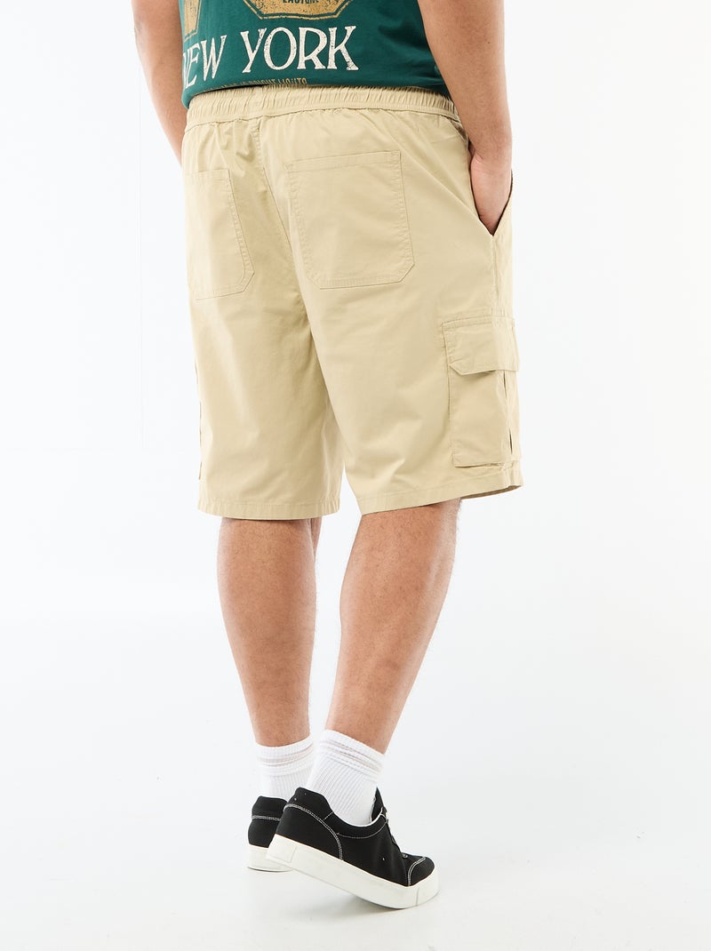 Bermuda en twill multipoches Beige - Kiabi