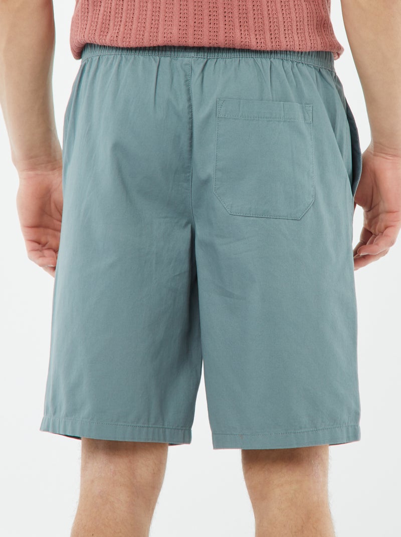 Bermuda en twill uni Bleu - Kiabi