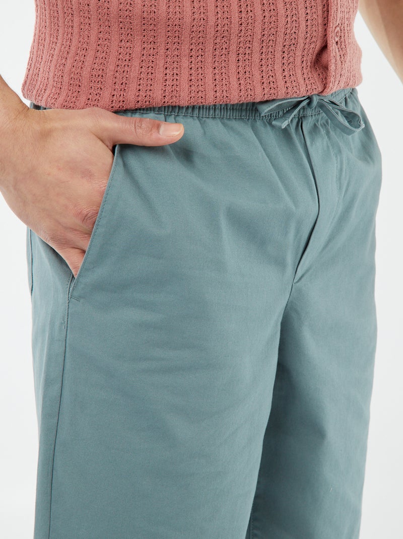 Bermuda en twill uni Bleu - Kiabi
