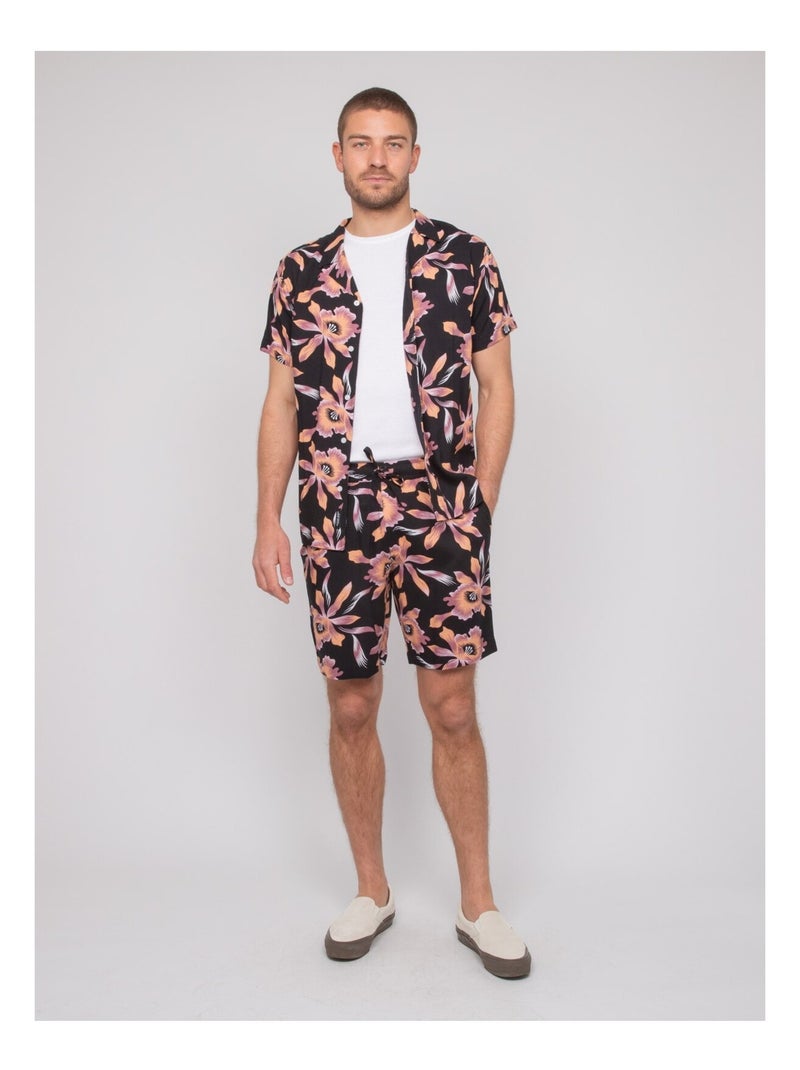 Bermuda fluide motifs bali Noir - Kiabi