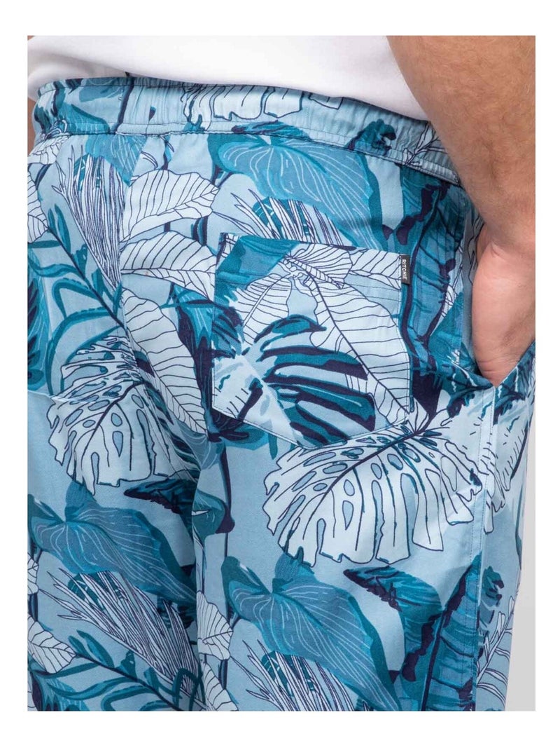 Bermuda fluide motifs bomalu Bleu - Kiabi