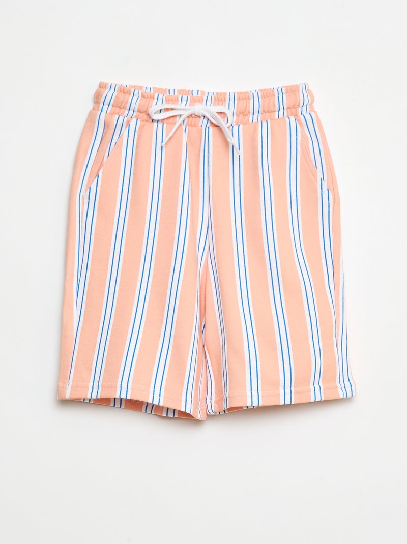 Bermuda french terry imprimé Orange - Kiabi
