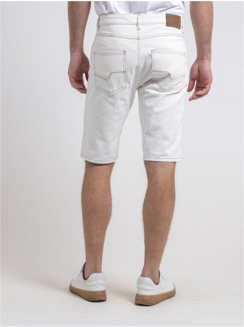 Bermuda jean belkara Blanc - Kiabi