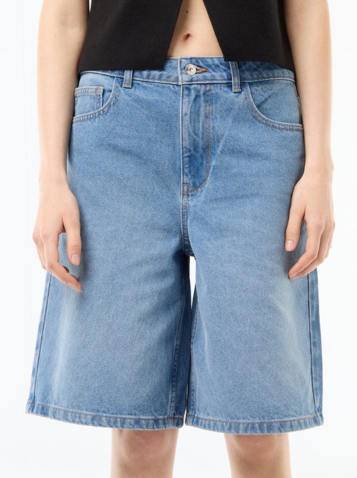 Bermuda jeans met hoge taille - Kiabi