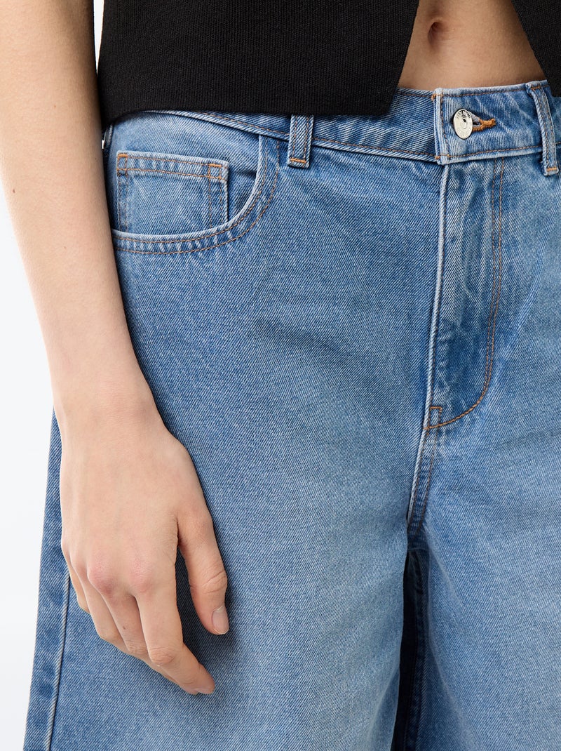 Bermuda jeans met hoge taille Blauw - Kiabi