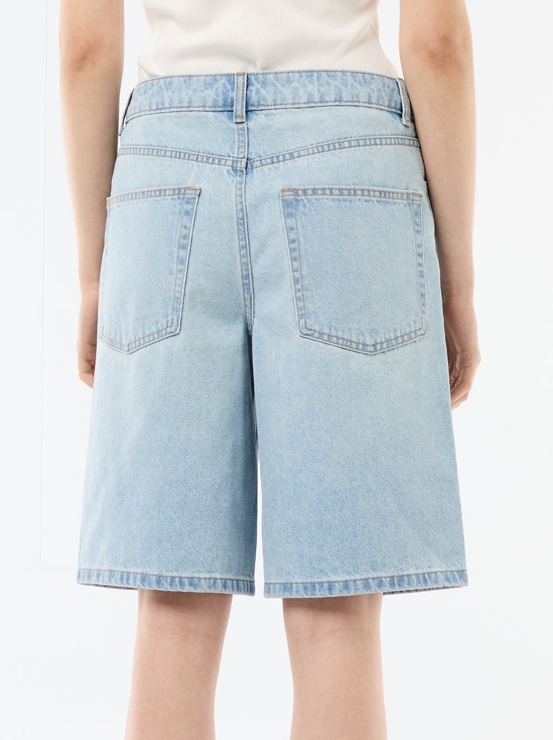 Bermuda jeans met hoge taille Blauw - Kiabi