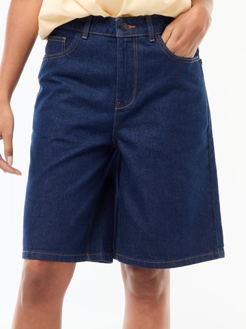 Bermuda jeans met hoge taille - Kiabi