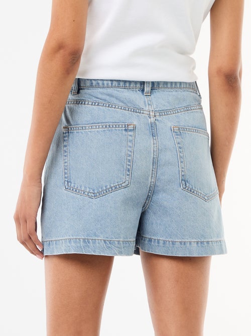 Bermuda jeans met hoge taille - Kiabi