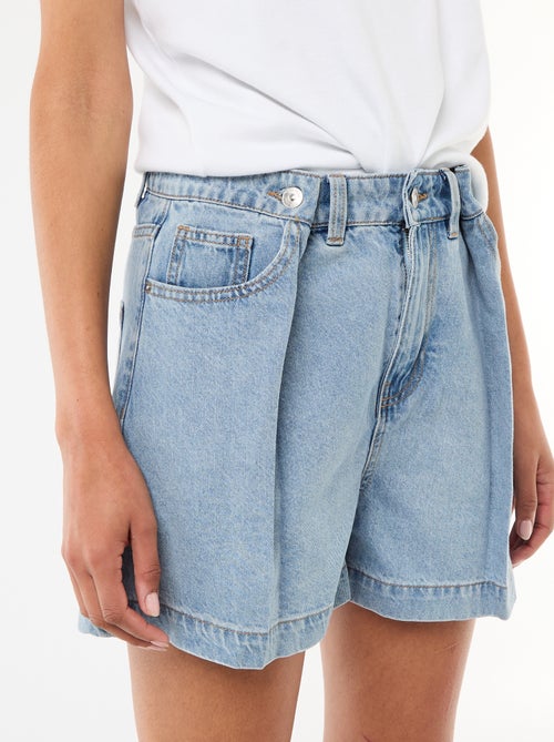 Bermuda jeans met hoge taille - Kiabi