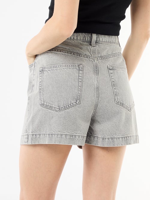 Bermuda jeans met hoge taille - Kiabi