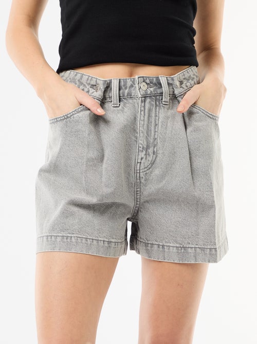 Bermuda jeans met hoge taille - Kiabi