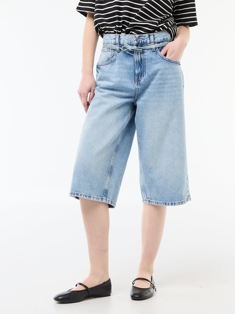 Bermuda large en jean Bleu - Kiabi