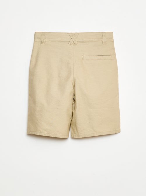 Bermuda léger effet lin en oxford - Kiabi