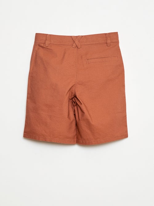 Bermuda léger effet lin en oxford - Kiabi