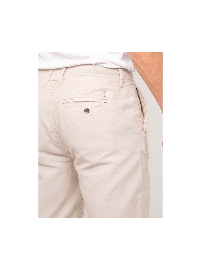 Bermuda lin bayplum Beige - Kiabi