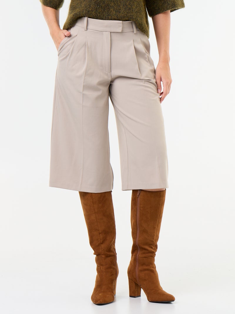 Bermuda long coupe chino Beige - Kiabi