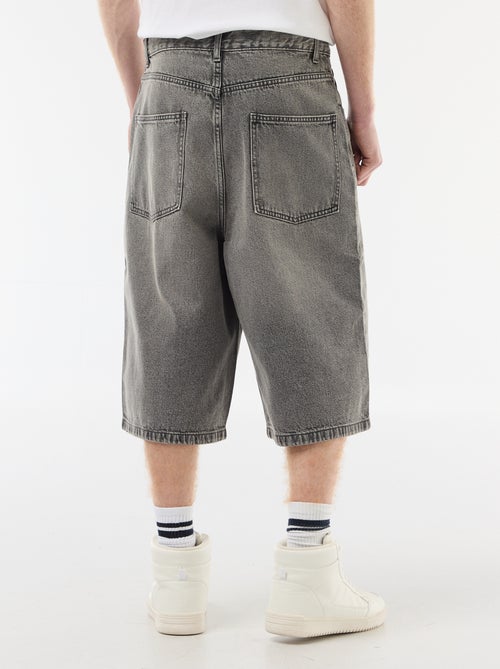 Bermuda long denim en coton - Kiabi