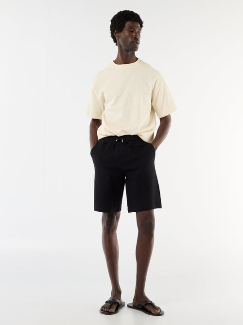 Bermuda maille lourde uni - Kiabi