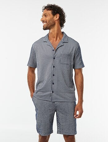 Bermuda matière type crépon à rayures