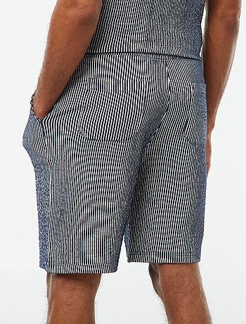 Bermuda matière type crépon à rayures